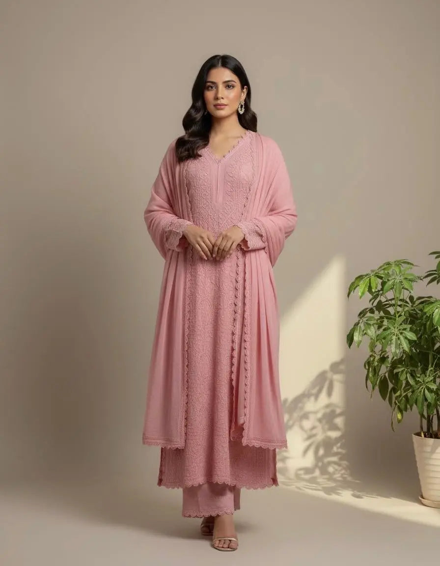 Trending Chikankari Kurti Palazzo Set
