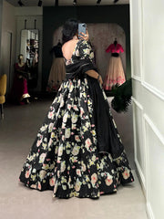 Tussar Silk Floral Print work Lehenga Choli Set