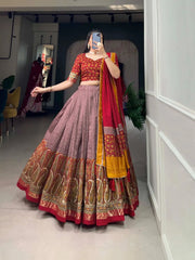 Tussar Silk Kashmiri Print Chaniya Choli