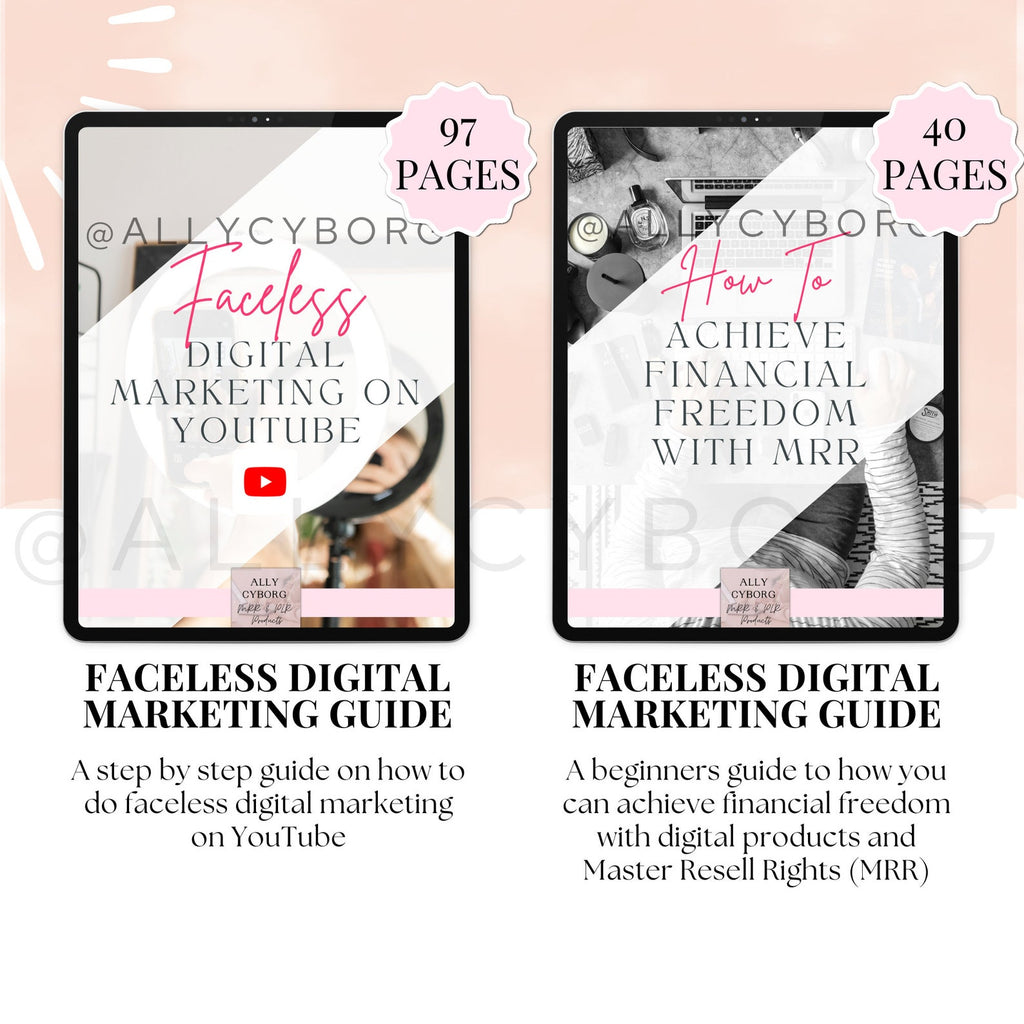 FACELESS Digital Marketing Guide Bundle Master Resell Rights Private Label Rights PLR MRR Digital Products Digital Products Resell Rights
