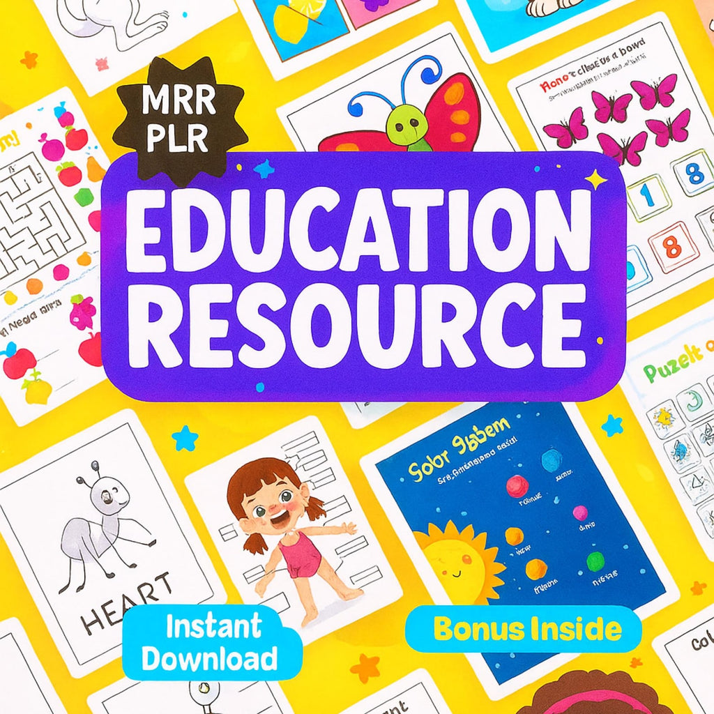 Kids Learning Activities Bundle Homeschool Printables (PLR & MRR)