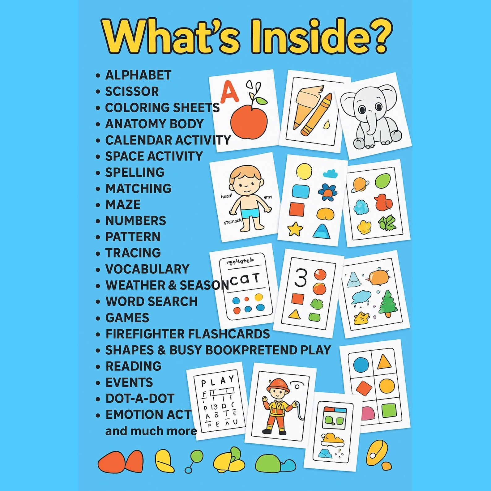 Kids Learning Activities Bundle Homeschool Printables (PLR & MRR)