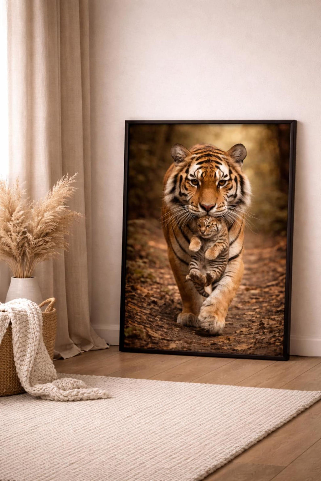 Tiger Mother and Cub Printable Wall Art, Wildlife Photography Print, Animal Decor, A3 Digital product, Nature Wall Art, Mothers day gift