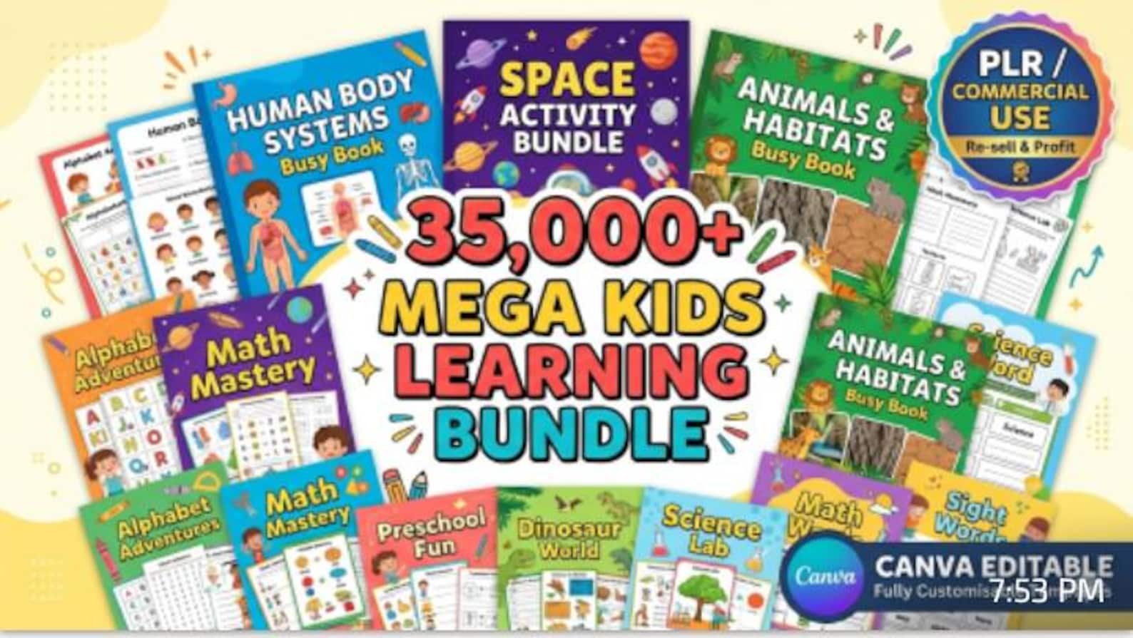 35,000 Kids Worksheet Bundle | Printable Worksheets & Activities | Canva Templates | Homeshool | Pre K