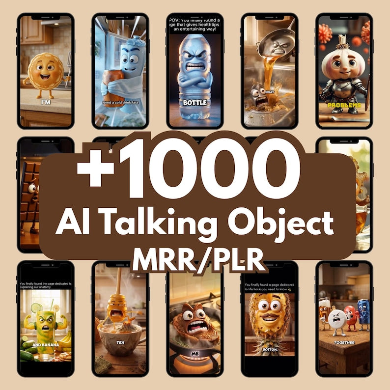 1000+ AI Talking Object Reels Bundle viral reels AI videos , ai reels bundle, digital product plr mrr
